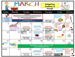 BPA 2018-2019 March Calendar 